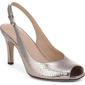 Naturalizer Alexa Peep Toe Slingback Pump in Pewter at Nordstrom, Size 7.5
