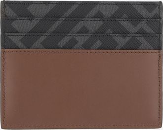 Fendi Mens Card Holder Brown Leather Wallets & Cardholders