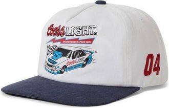 Brixton Coors Light Blower NetPlus Twill Snapback Baseball Cap in White/Coors Navy at Nordstrom