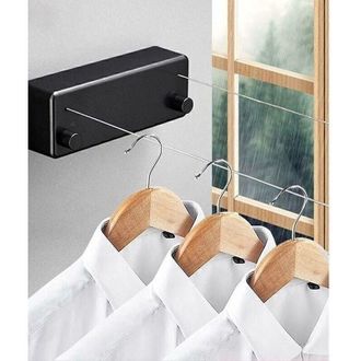 OEM Tendedero Retr&aacute;ctil De 4,2 M - Cuerda Doble Extensible De Hasta 25 Kg - F&aacute;cil Instalaci&oacute;n En Paredes Lisas O Irregulares - Para Uso Interior Y Exterio