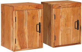 vidaXL Bedside Table 2 pcs Brown 35 x 33 x 48 cm Solid Wood Acacia vidaXL