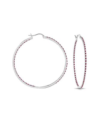 Genevive Plated Cz Inside Out Hoops