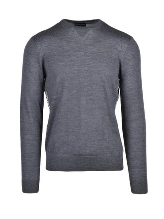 Emporio Armani Classic Crew Neck Sweater in Fine-Knit Virgin Wool