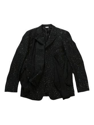 Comme Des Gar&ccedil;ons ruffle-detailing blazer - men - Wool/Polyester - L - Black