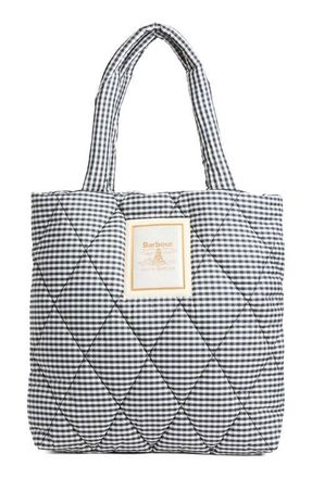 Barbour Riah Gingham Diamond Quilted Tote in Gingham Check at Nordstrom