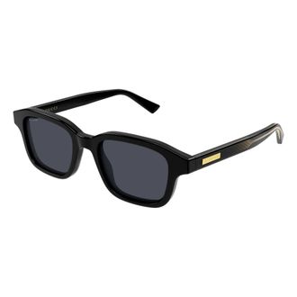 Gucci Rechthoekige Zonnebril - Heren - Accessoires - Zwart - Maat: 49 MM