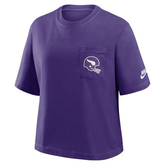 Nike Minnesota Vikings Rewind Pocket Boxy Nike Womens NFL T-Shirt in Purple | 11CM51LQ9M-WZ9