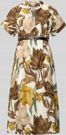 Zabaione Midikleid mit G&uuml;rtel Modell Za44ritii in Hellbraun, Gr&ouml;&szlig;e XXL