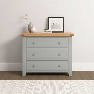 Seconique Windsor 3 Drawer Chest (Fully Assembled) in Light Grey