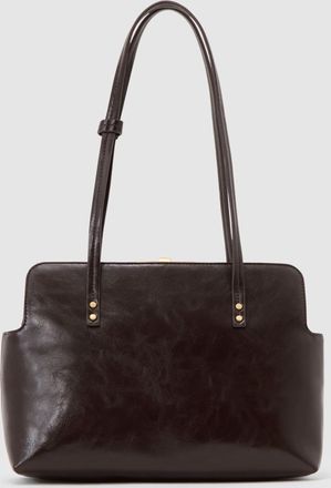 Reiss Burgundy Frame Shoulder Bag