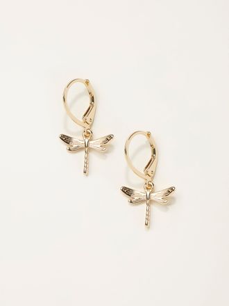 Fat Face FatFace Gold Tone Dragonfly Drop Earrings
