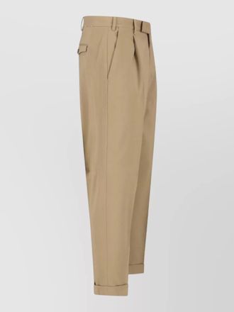 Pantaloni Torino straight trousers pleated front belt loops