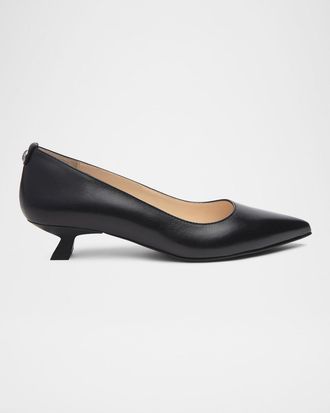 Nero Giardini Leather Kitten-Heel Pumps