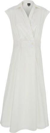 A.P.C. A. P.C. athena White Sleeveless V-neck Dress In Cotton Woman