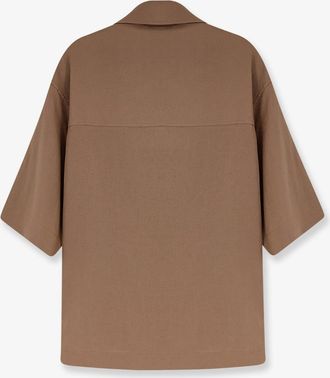 Hev&ograve; Mens Shirt Montursi Brown Linen
