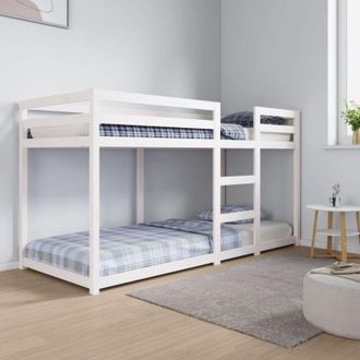 vidaXL Letto a Castello Bianco 80x200 cm in Legno Massello di Pino - Vidaxl