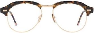 Thom Browne Pilotbril van Acetaat en Titanium - unisex - Accessoires - Bruin - Maat: 55 MM