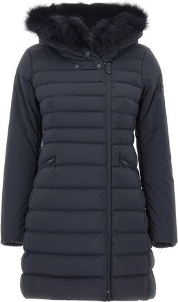 Peuterey Seriola Ml 04 Fur - Dames - Gewatteerde jassen - Blauw - S - Leer - Jassen
