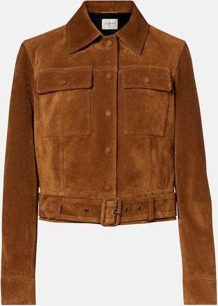 Saint Laurent Belted cropped suede jacket