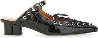 Ganni Black Leather Mules