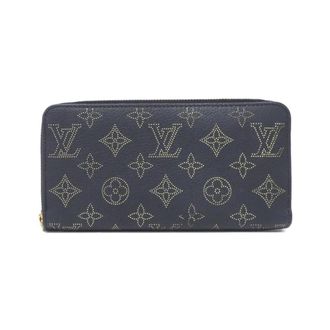 Louis Vuitton Black Leather Long Wallet (Bi-Fold) (Pre-Owned)