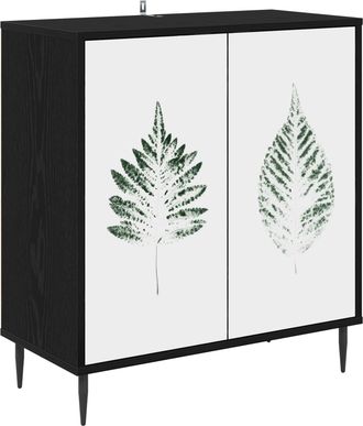 vidaXL Aparador Hanau Roble Negro 69 X 33 X 76 Cm Madera De Ingenier&iacute;a Vidaxl
