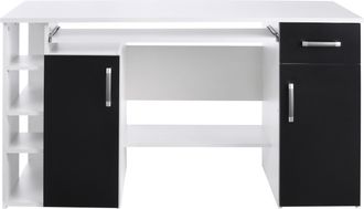 Möbel Vogl Schreibtisch »Tim mit seitlich offenen Fächern & Tastaturauszug,« Druckerablage, 1 Schublade, Breite 138 cm, Made in Germany