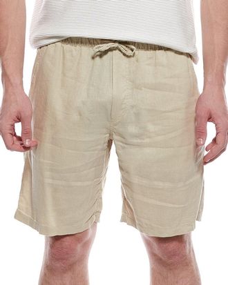 Elie Tahari Woven Drawstring Linen-Blend Short