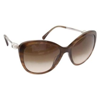 Chanel Pre-owned Accessories, female, Brown, Size: ONE SIZE Pre-owned Plastic Sunglasses