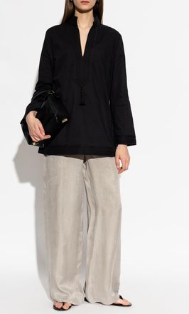 Emporio Armani Wide-leg Trousers, Womens, Beige