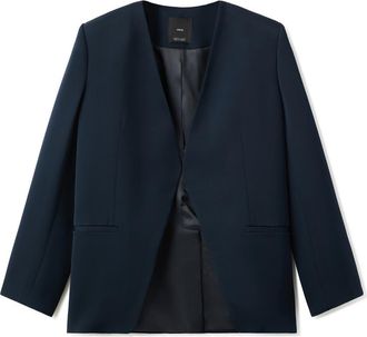 Mango Double Breasted Suit Jacket in Navy at Nordstrom, Size X-Large