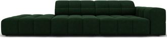 BLOOMINGLOFT 3-Sitzer Design Sofa Chicago mit Ottomane Links, Samtbezug