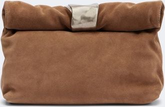 Staud Clutch Puff Small in suede