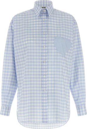 Moschino Long Shirt - Dames - Overhemden - Blauw - S - Katoen - Overhemden