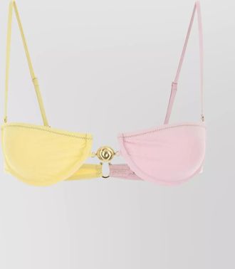 Reina Olga two-tone nylon bikini top underwire