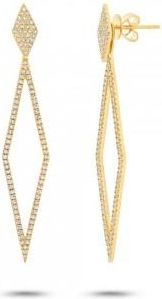Allurez 0.56ct 14k Yellow Gold Diamond Ear Jacket Earrings With Studs
