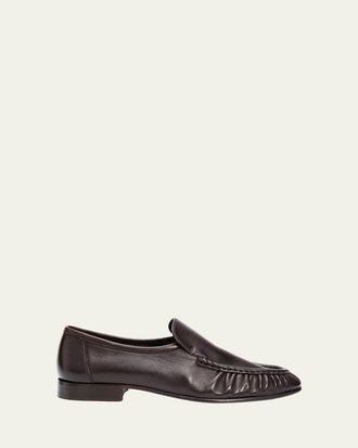 The Row Soft Moccasin Two Leather Loafers