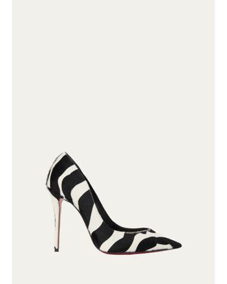 Christian Louboutin 100mm La Pigalle Zebra Calf Hair Pumps