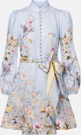 Zimmermann Miniabito Rebellion in lino con stampa