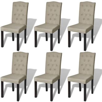 vidaXL Vidaxl - Sillas De Comedor 6 Unidades De Tela Camel