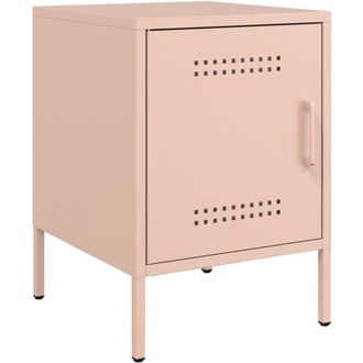 vidaXL Mesita De Noche De Acero Rosa 36x39x50,5 Cm Vidaxl