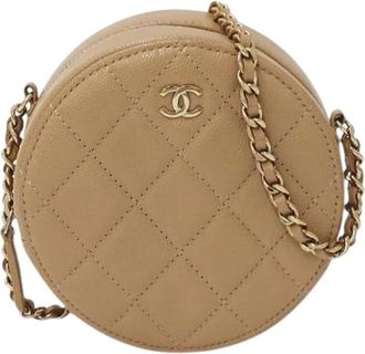 Chanel Pre-owned Vintage Cross Body Bag - Dames - Vintage Schoudertas - Beige - ONE Size - Leer - Vintage