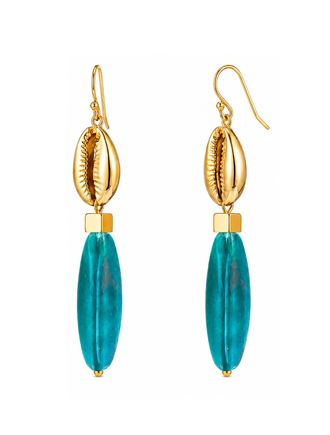 Liv Oliver 18K Oceanic Shell Drop Earrings