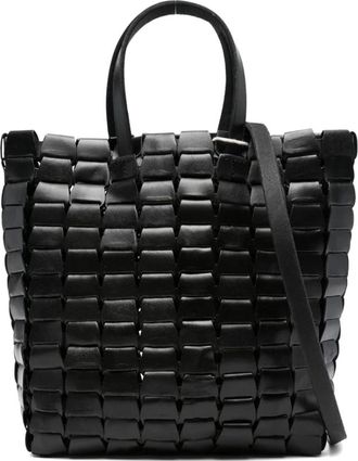 Dragon Diffusion Zwarte Geweven Leren Tote Tas - Dames - Shoppers - Zwart - ONE Size - Leer - Tassen