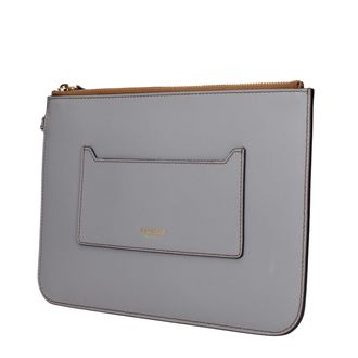 Burberry Leather Clutch - Gray