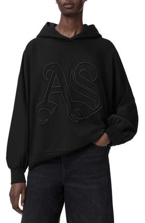 AllSaints Artia Logo Hoodie in Black at Nordstrom, Size X-Small