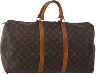 Louis Vuitton Pre-owned Boston Bag - Dames - Vintage Weekendtas - Bruin - ONE Size - Leer - Vintage