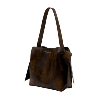 Acne Studios Womens Leather Shopper Shoulder Bag Brown Calfskin