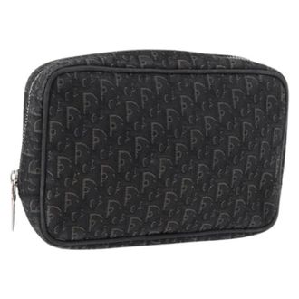 Dior Pre-owned Trotter Canvas Pouch - Dames - Pre-owned - Zwart - Maat: ONE Size
