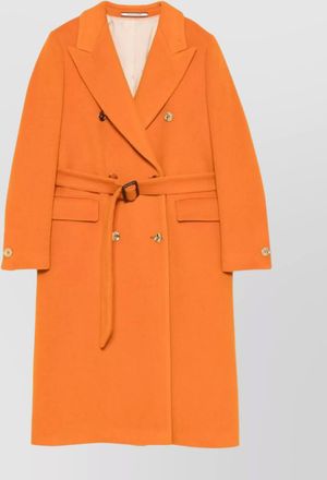 Tagliatore long length wool coat with gold-tone buttons